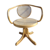 Wooden swivel armchair turned Thonet