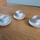 Egg cups signed Atch Chantal and Thierry Robert sandstone from Poncé sur Loir