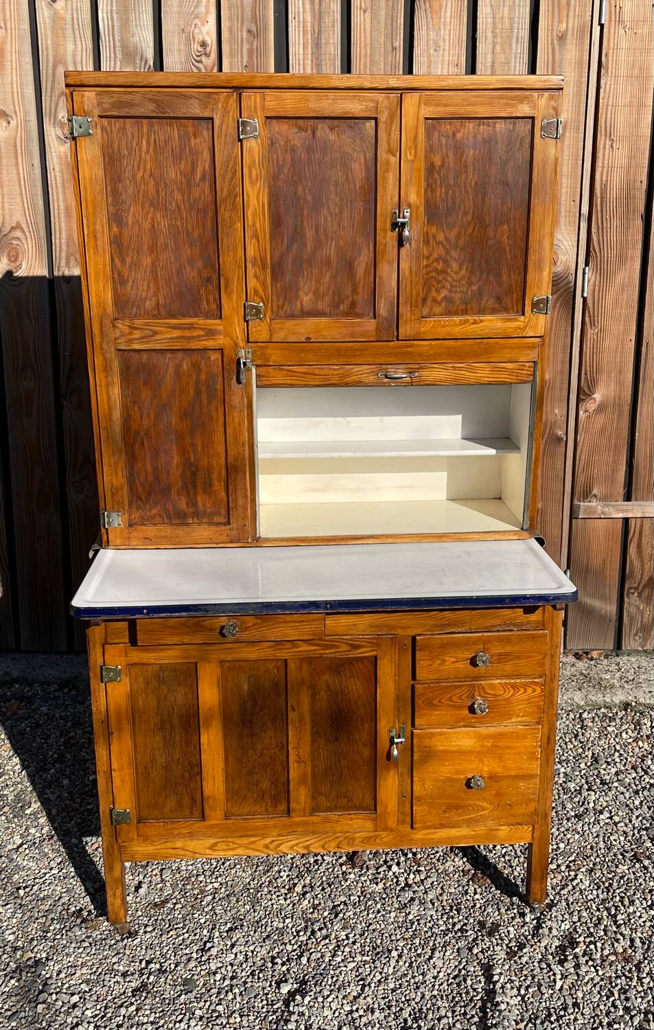 armoire buffet de cuisine porcelaine, émaillée et Hoosier