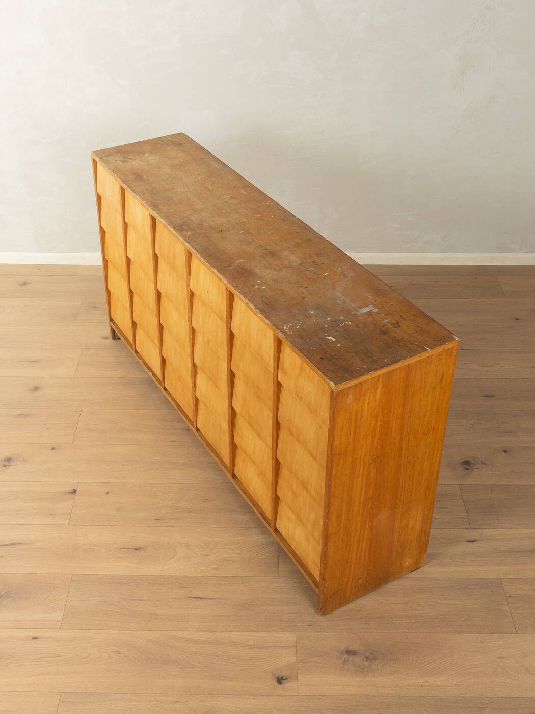 Vintage chest of drawers with thirty drawers, ash wood, 1950s