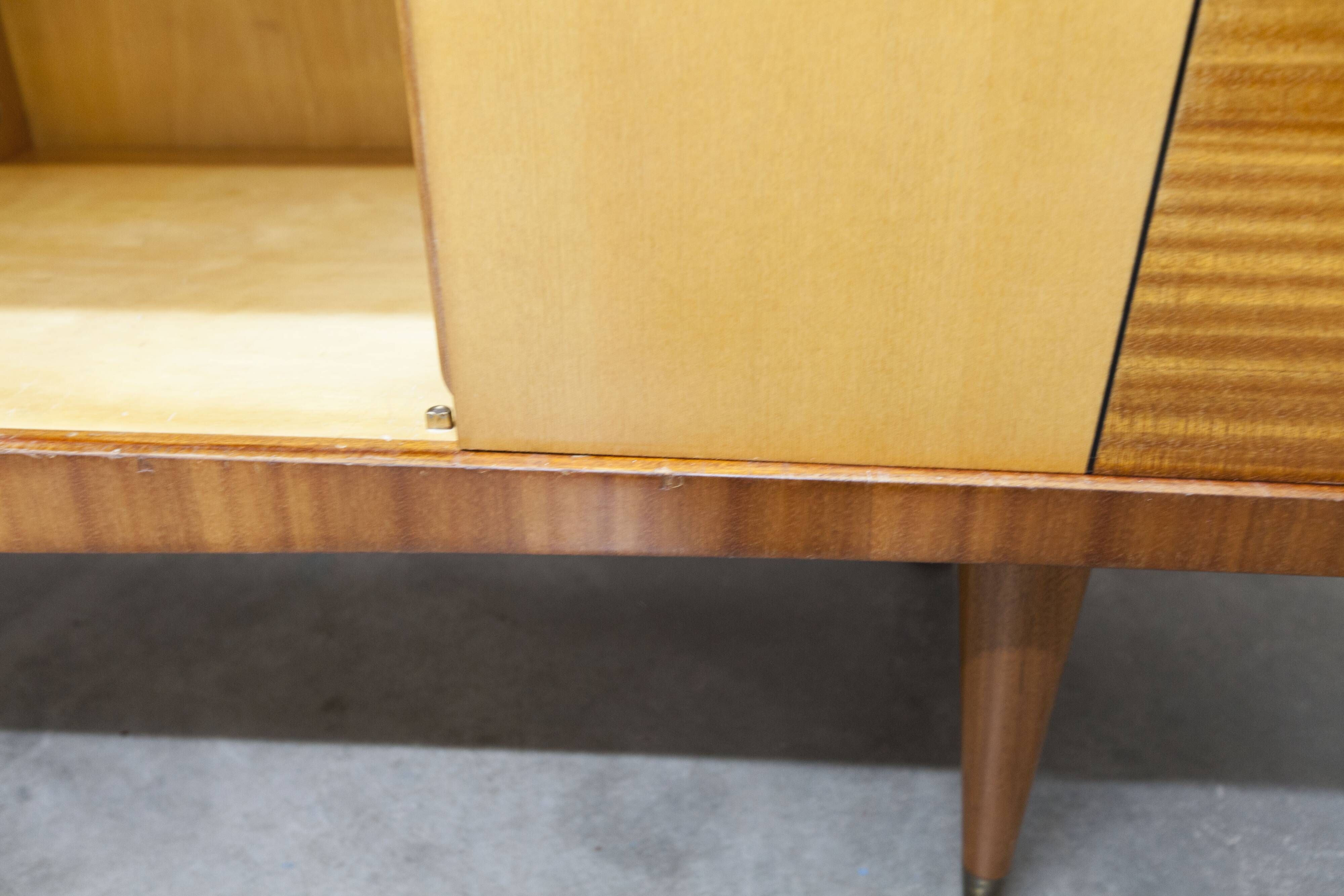 1960 Scandinavian wardrobe, atypical blond wood varnished, 4 doors 3