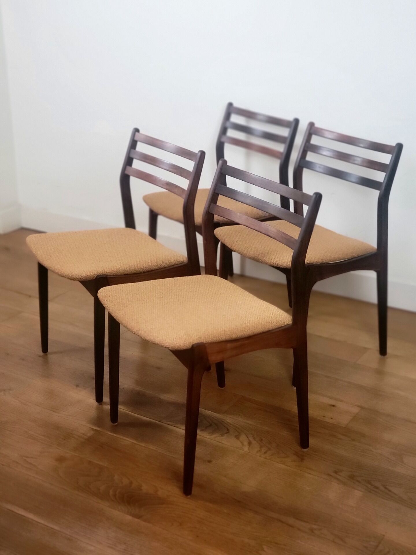 Set of 4 vintage Danish chairs by Vestervig Eriksen in rosewood
