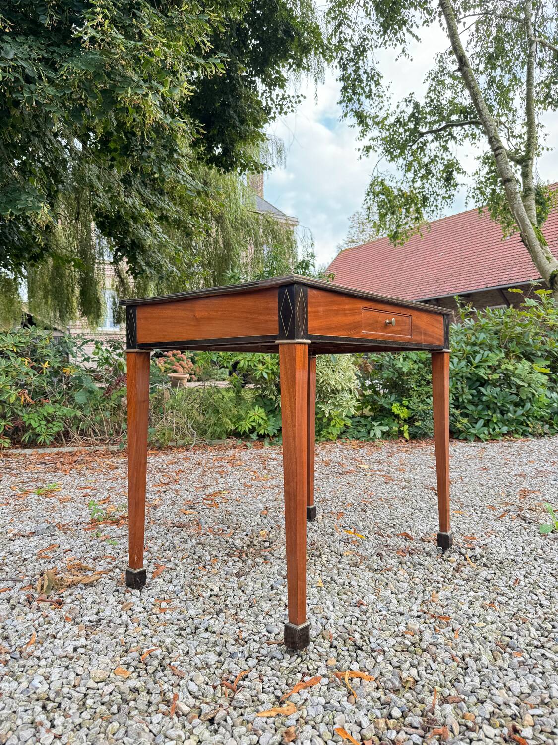 Jean Joseph Chapuis Mahogany Desk, Writing Table, Directoire Period