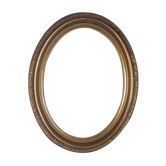 Ancien cadre oval bois stuc dor