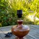 Wooden foot table lamp, charleston dome lampshade, Roaring Twenties style