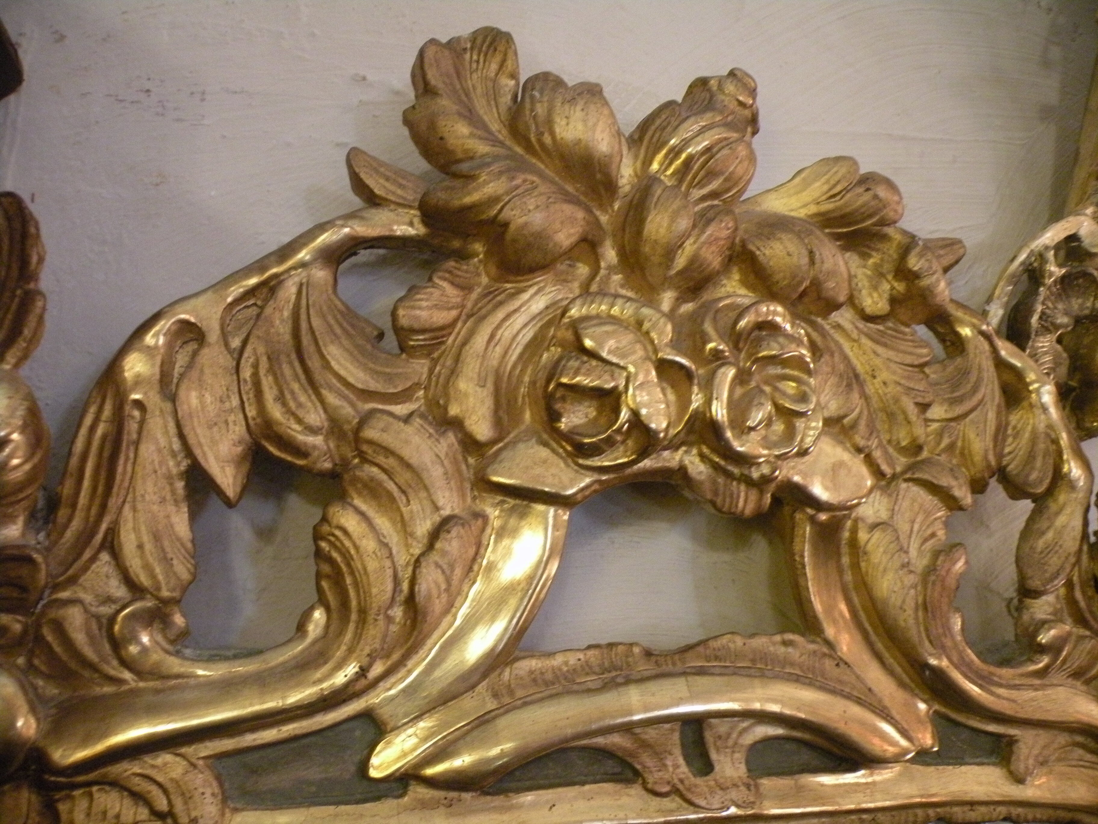 Miroir époque Louis XV,  18 eme, restauré au XX eme, bois doré, miroir au mercure d'origine