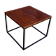 Table d'appoint minimaliste en bois & acier noir