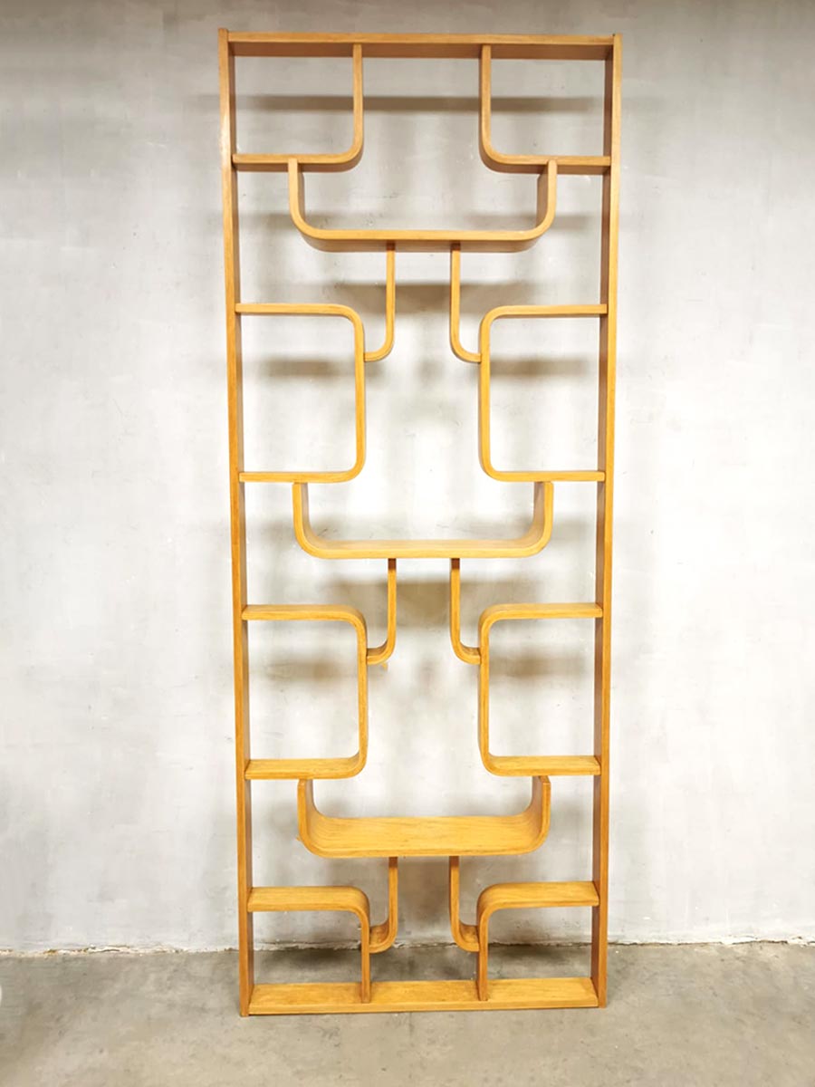 Vintage design wall unit Ludvik Volak room divider Drevopodnik Holesov