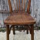 Set of 8 vintage bistro chairs, 50s, 60s, dark oak.