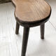 Handcrafted oak bean-shaped stool