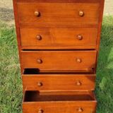 Mahogany and marble chest of drawers or chiffonier
