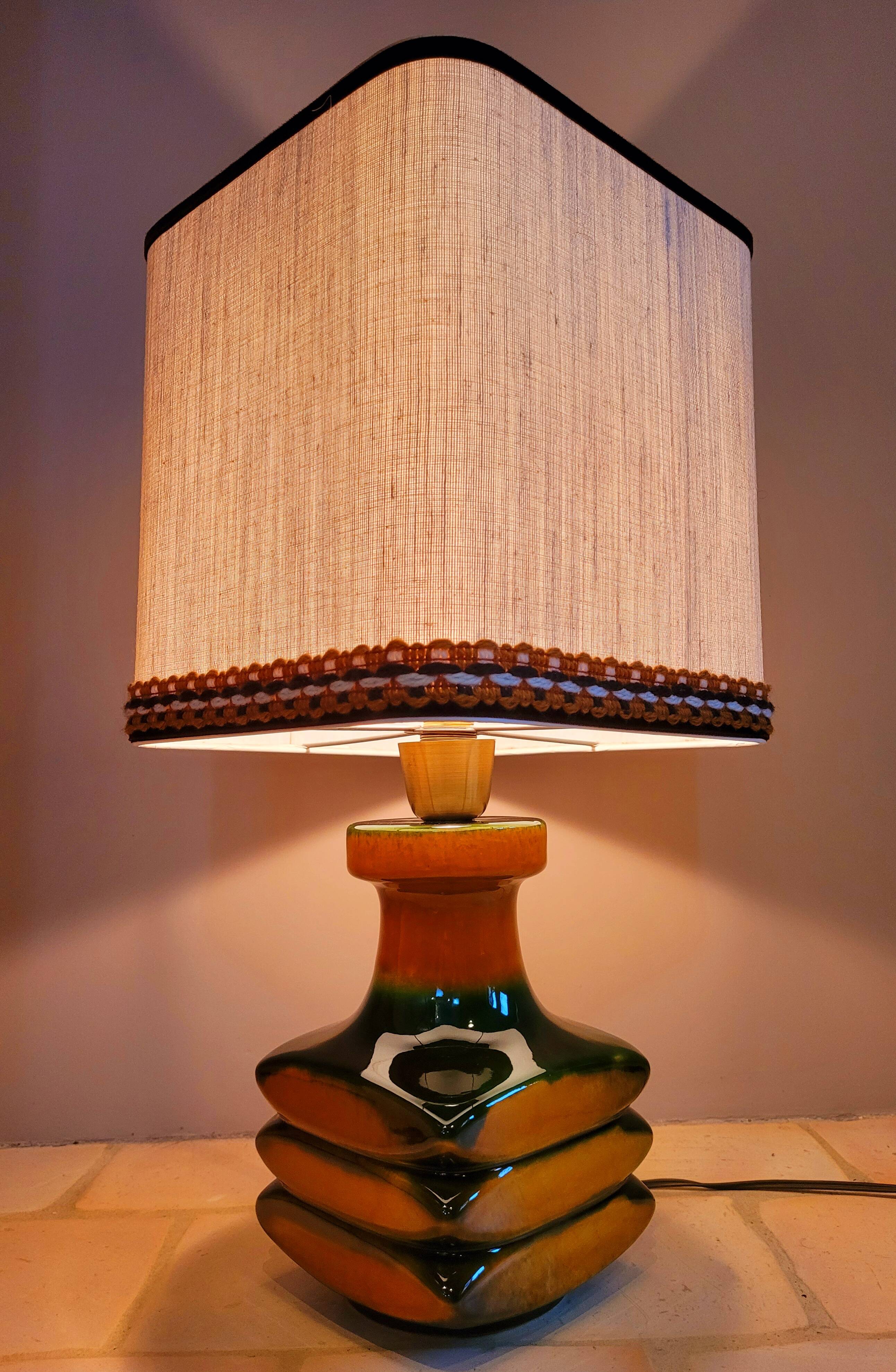 Old vintage design ceramic lamp from the 70s CARI ZALLONI for Steuler