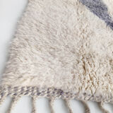 Moroccan Berber carpet Beni Ouarain ecru with colorful patterns 206x132cm