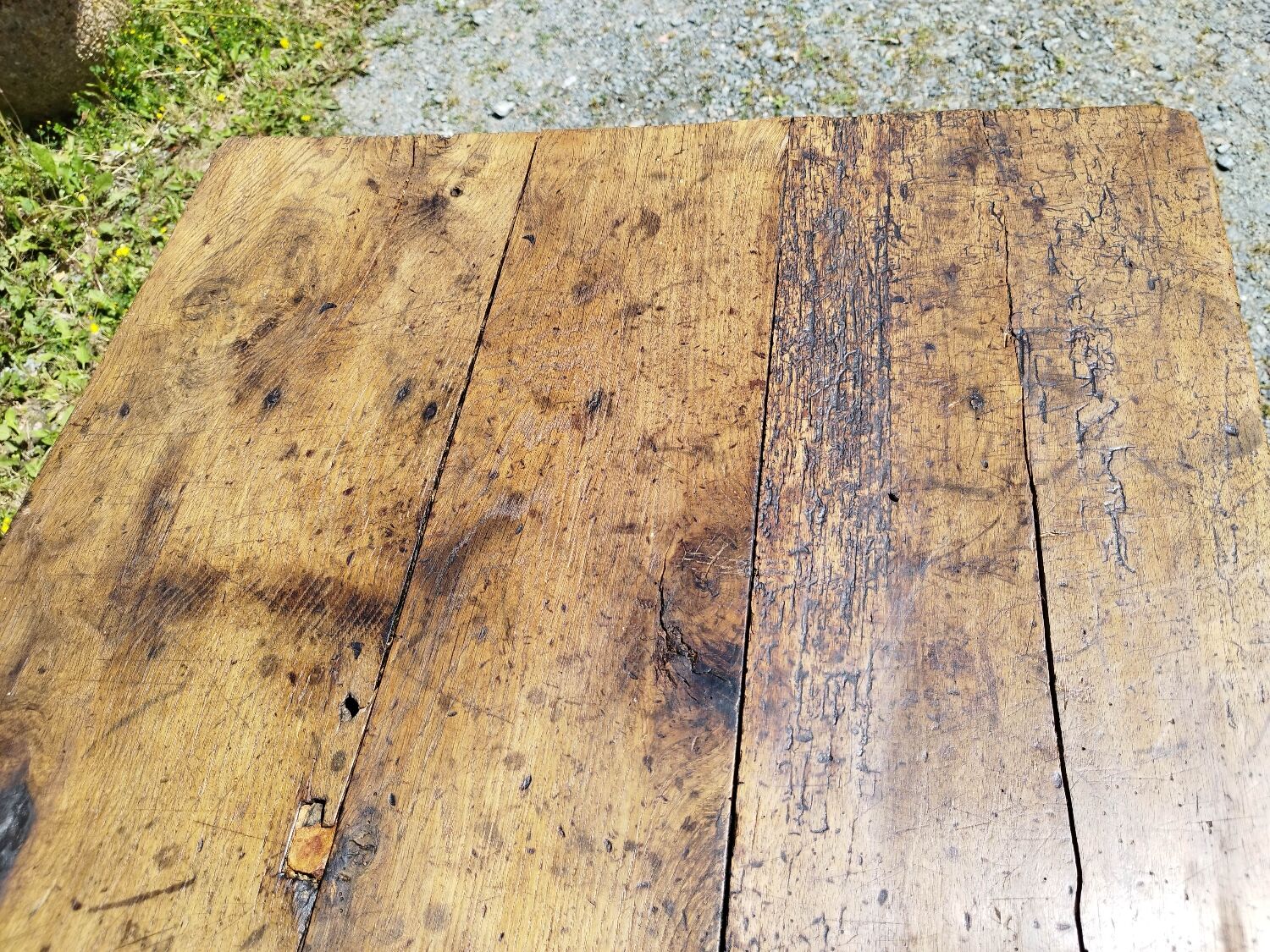 Large rustic farmhouse table bobbin legs
