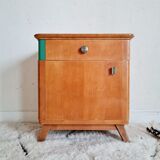 Bedside wood compass feet