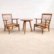 Chaises et table en chêne hongrois des années 1940, Lajos Kozma.