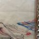 Dry pastels on paper “woman knitting on the beach”
