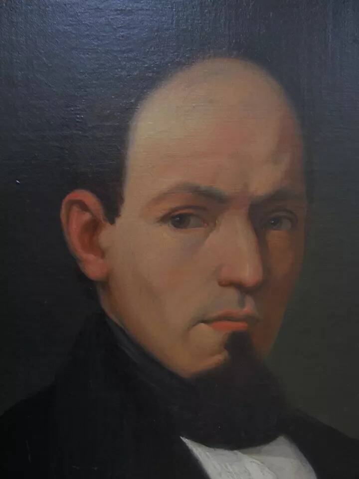 Portrait of Man Smoking Pipe Painting
