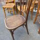 Set of 10 mismatched curved wood bistro chairs from the 1950s-60s