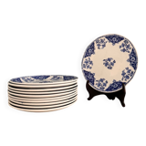 Set of 11 Gien earthenware dessert plates