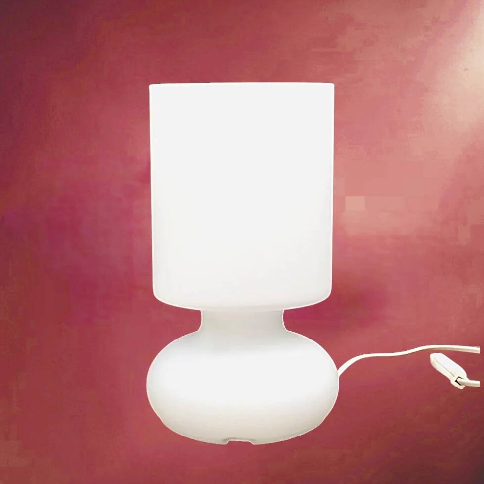 IKEA Lykta vintage mushroom lamp in blown white glass – 90s design table lamp