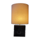 Lampe année 70 décor métal et bois