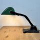 Vintage Green Enamel Bank Lamp, 1930s