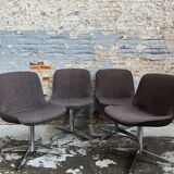 Set of 4 Steelcase Strafor armchairs