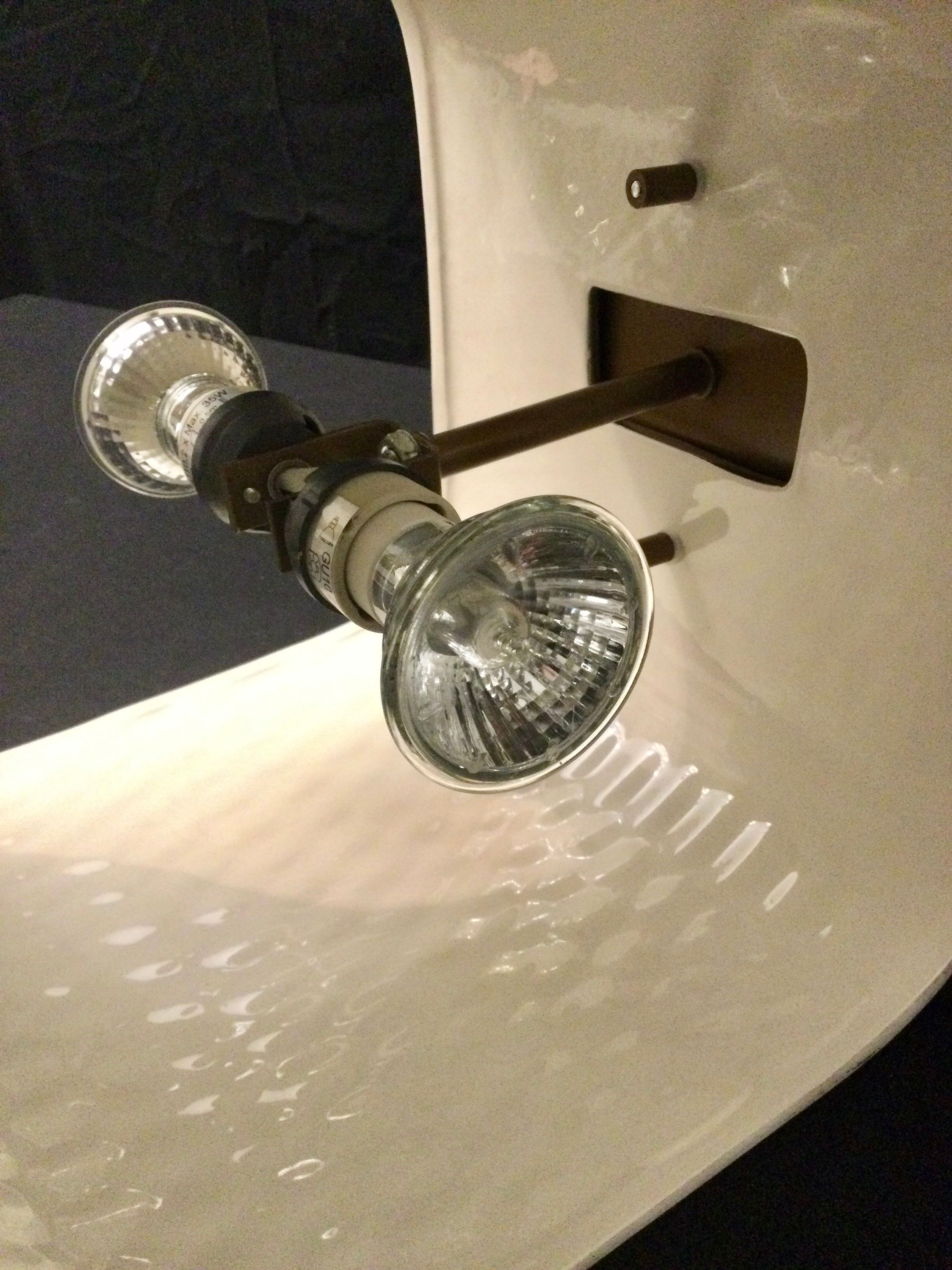 Golden ceramic cube wall light