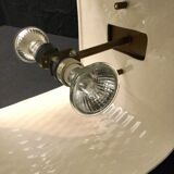 Golden ceramic cube wall light