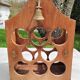 Wooden and brass bottle holder