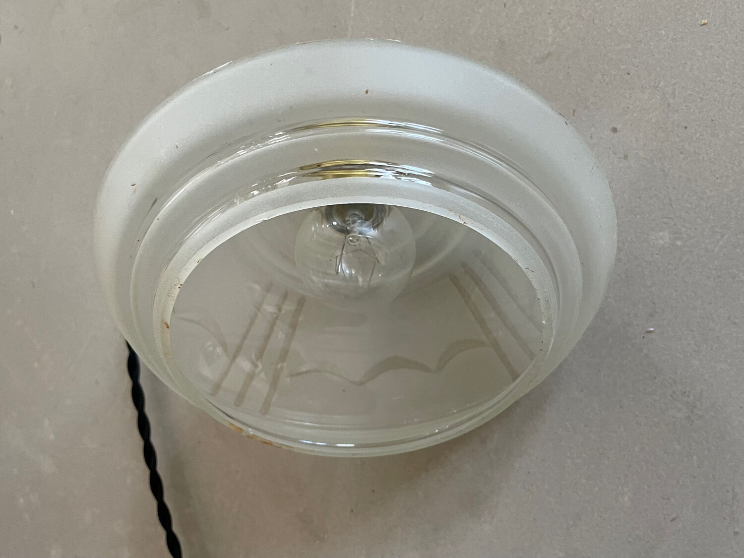 Small Art Deco glass pendant light