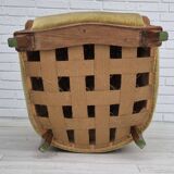 1960s, Danish armchair in original very good condition, furniture velour, oak wood.