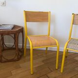 Set of 5 school vintage chairs