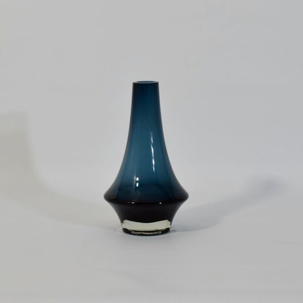 Vintage Blue Vase Erkkitapio Siiroinen Riihimäen Lasi
