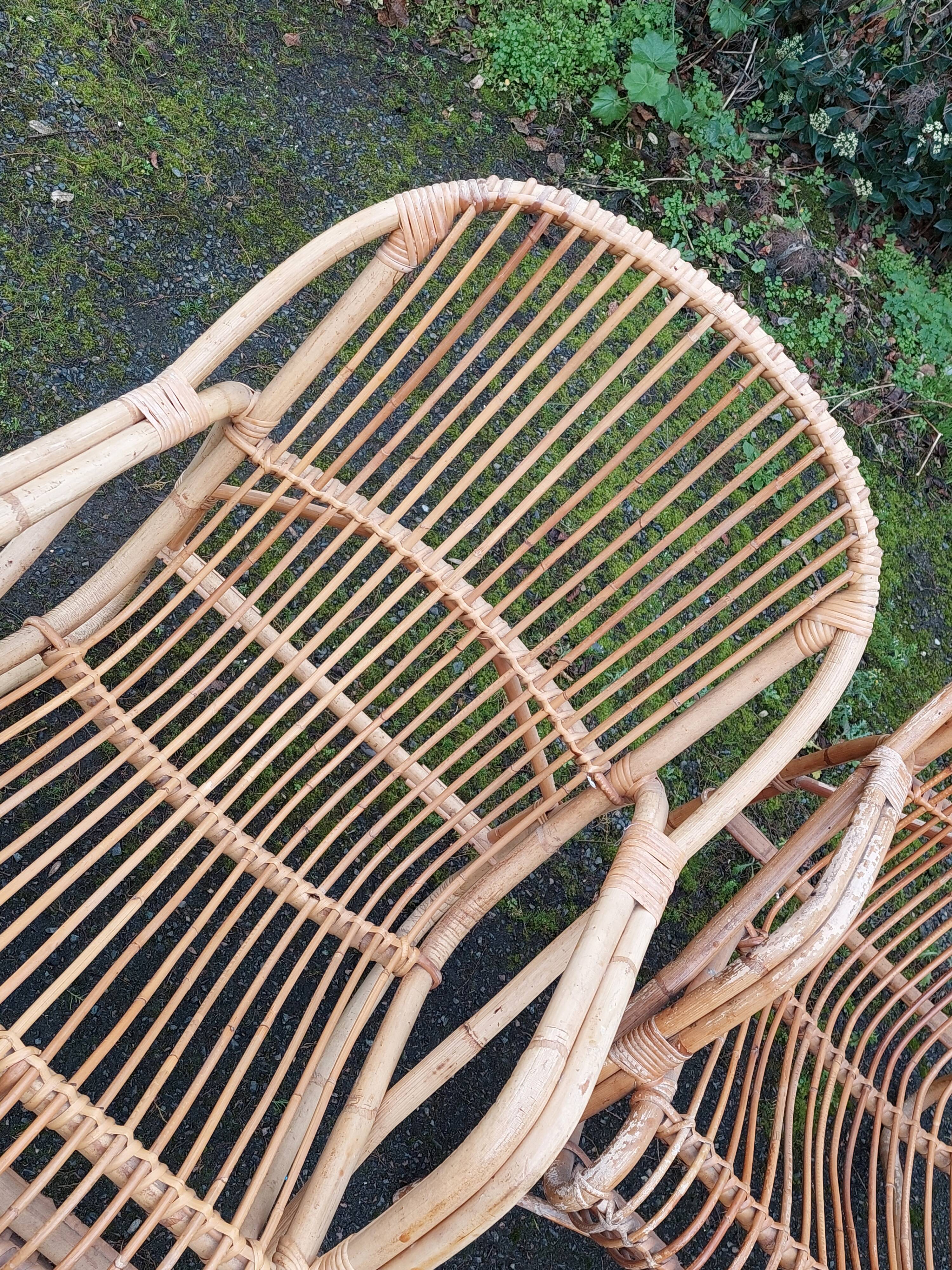 Paire de fauteuils rotin vintage