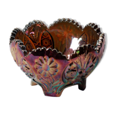 Carnival Glass Bowl / Iridescent Sunk Daisy Pattern / Eda Glasbruk / Sweden