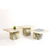 Suite of three marble trundle tables, 1970s