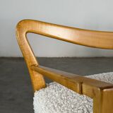 Benches Attributed to Guglielmo Ulrich, Blonde Maple & Bouclé, Italy 1940s