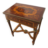 Rare -table à jeux portefeuille en marqueterie et bronzez décoratifs  -Style Louis XVI -Début 1900