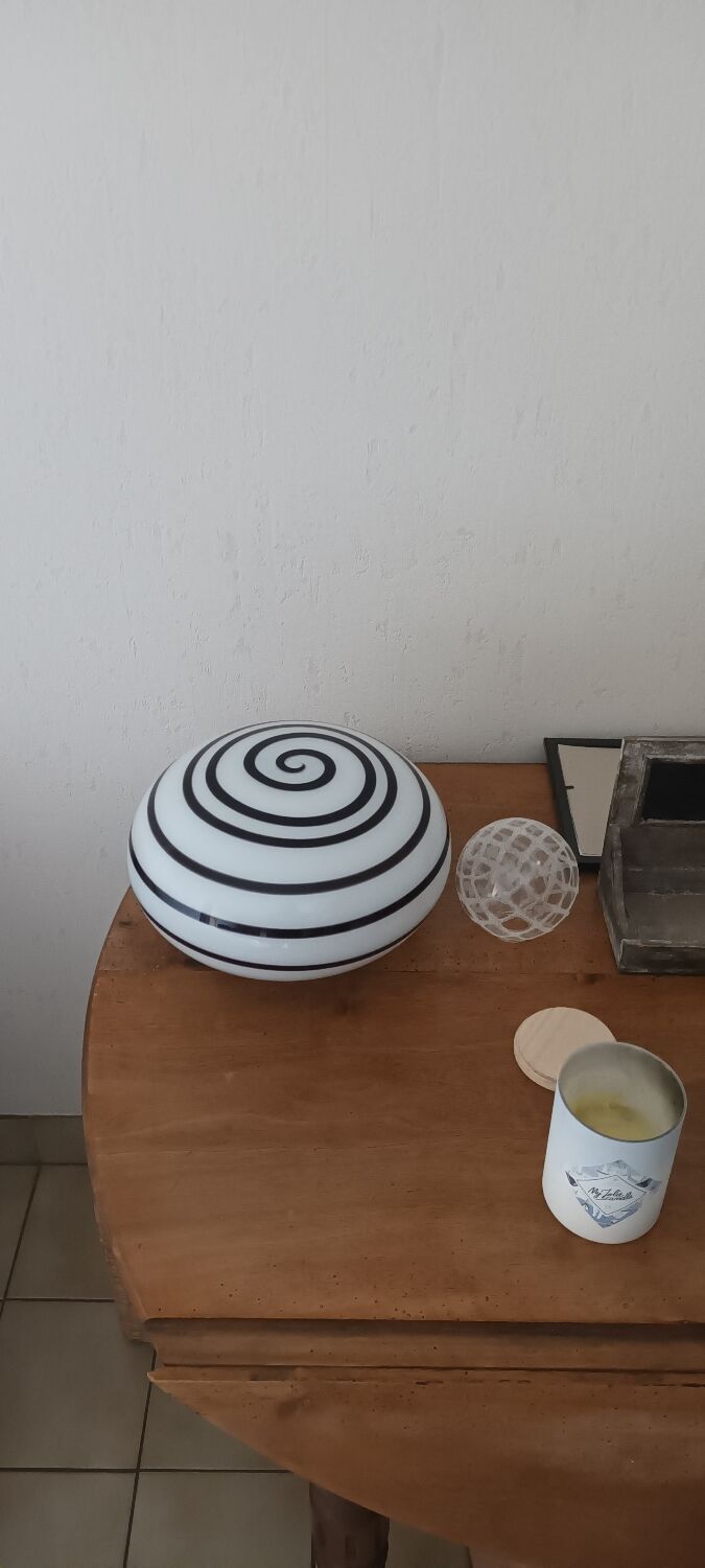 Swirl/zebra glass lamp by eglo vintage 80s/90s