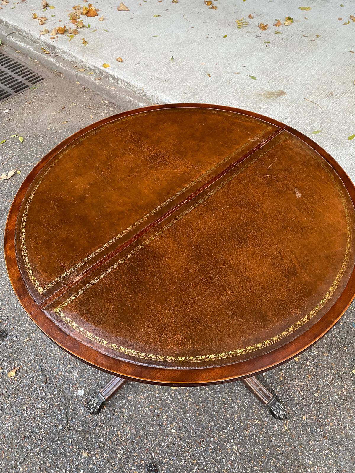 Table à manger ronde relevable et extensible avec pied central 90cm