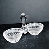 Antique Baccarat double crystal salt cellar, signed