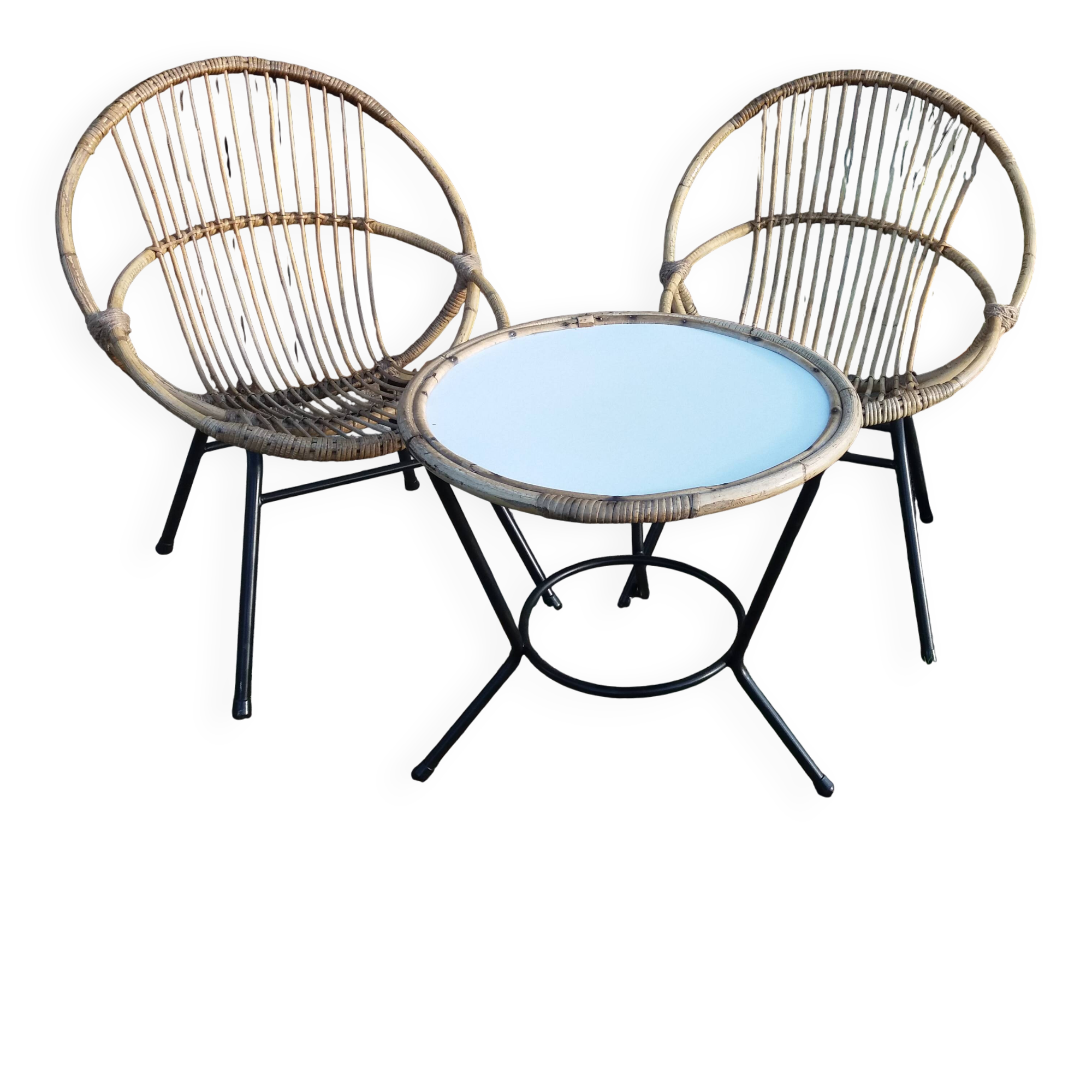 Vintage rattan lounge set