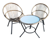 Salon en rotin vintage