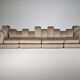 Beige mohair velvet sectional sofa by Hans Hopfer, Roche Bobois.
