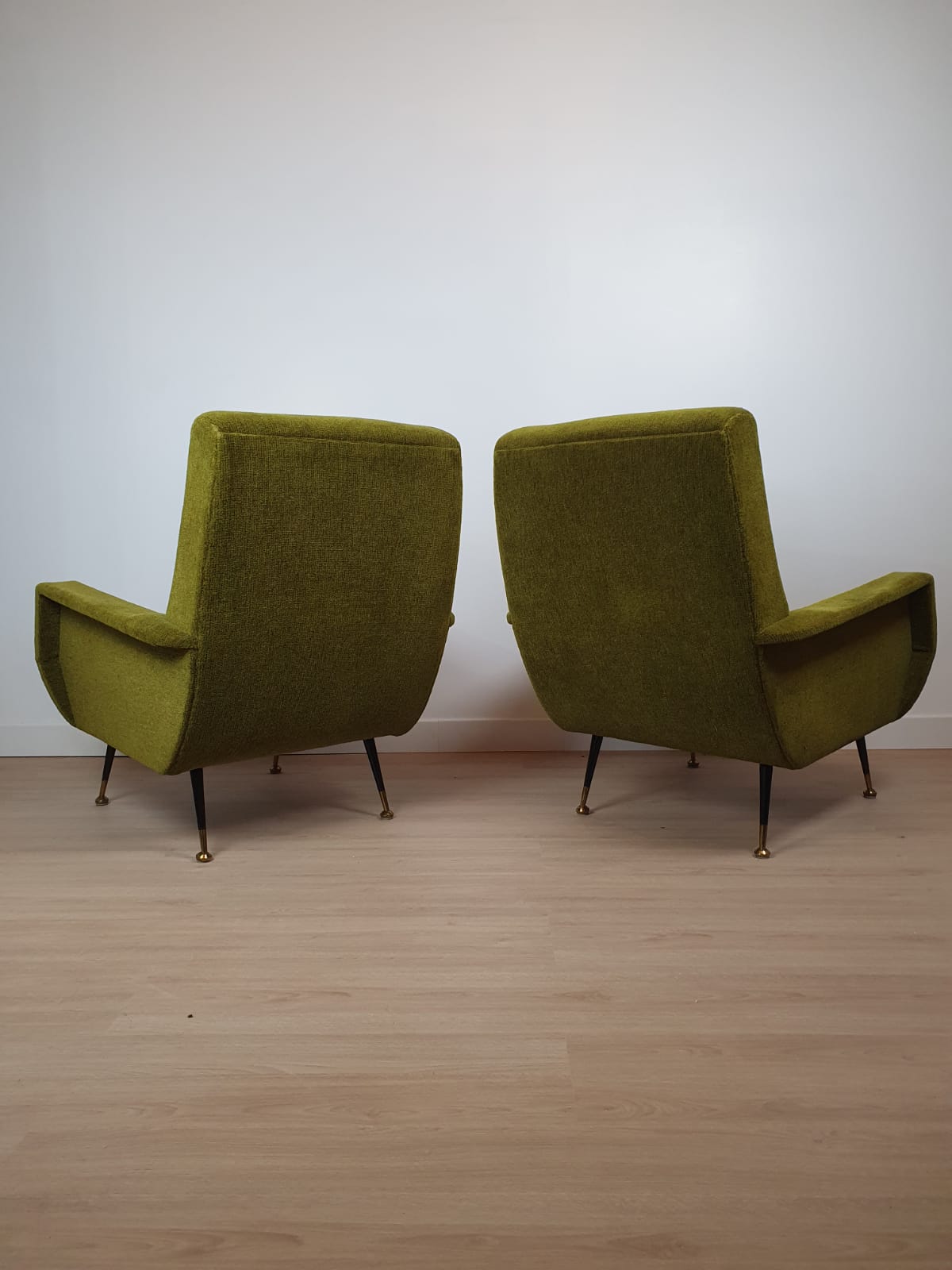 Vintage velvet armchairs 1950 by Gigi Radice Italy