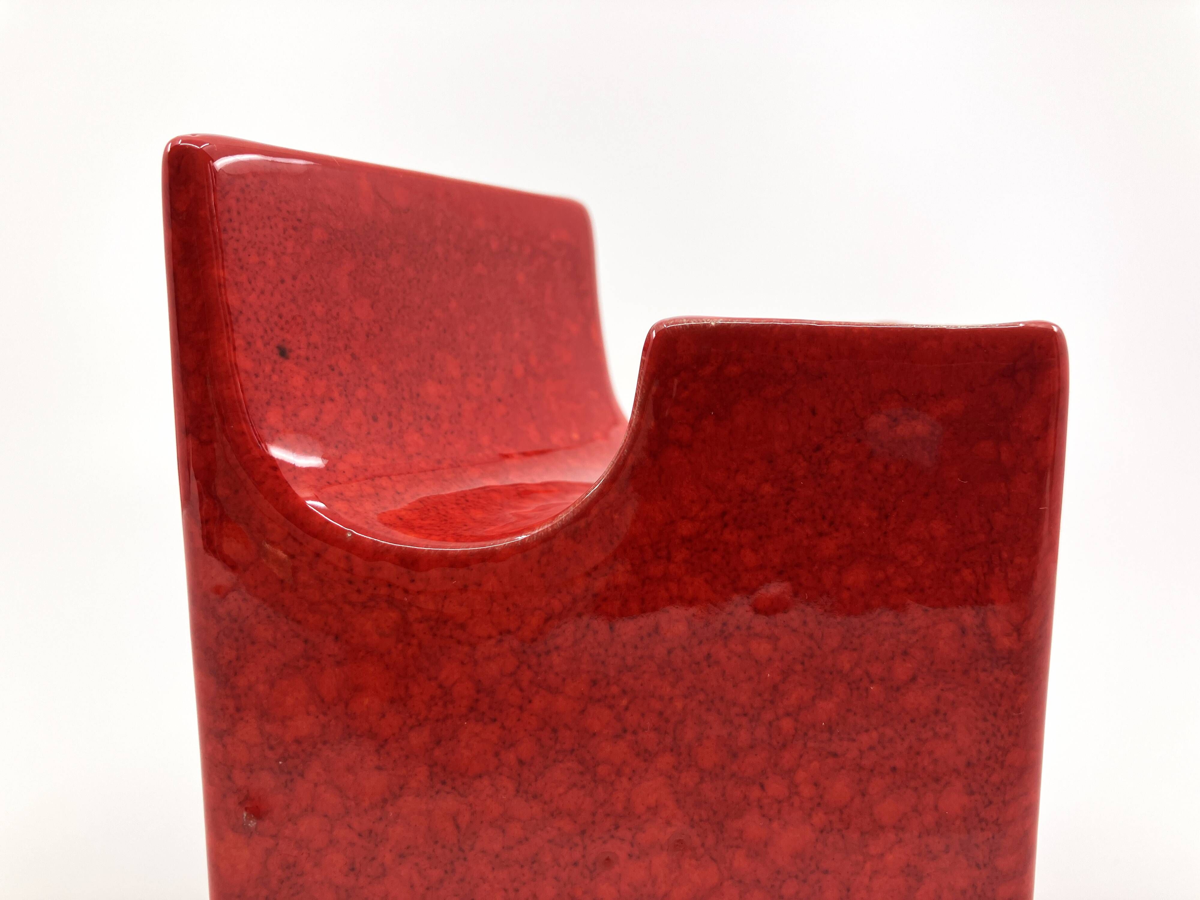 Vase with 2 necks by Roberto Rigon for Bertoncello • Italy • Circa 1970