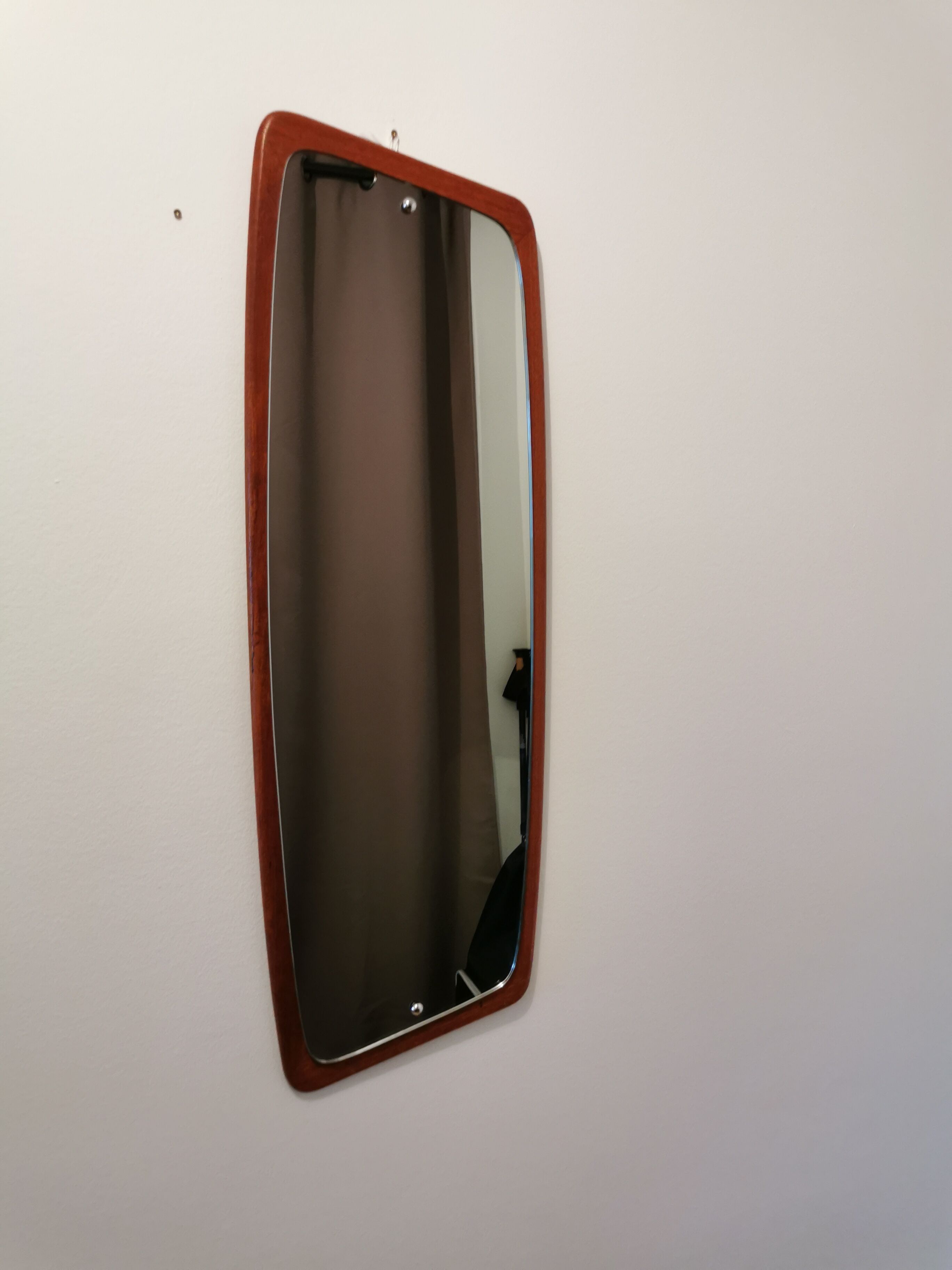 Large mirror in vintage teak, retro, scandi