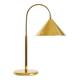 Large original brass table lamp with a conical shade, Mid-Century Modern